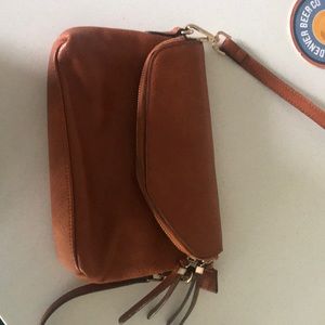 Camel leather purse
